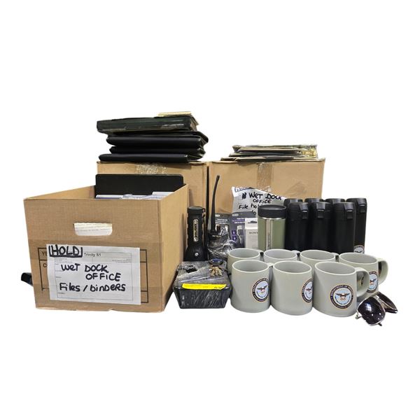 Office supplies from movie set - Department of defense mugs, water bottles, files, etc.