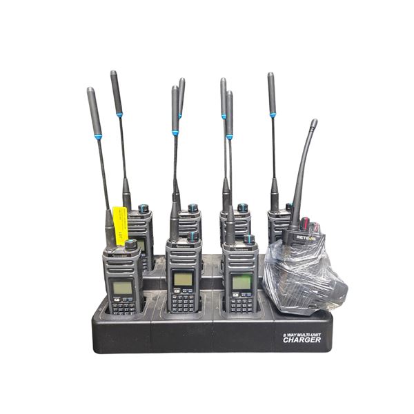 Group of x7 Quansheng radios w/ charging station