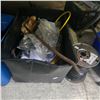 Image 5 : Under table lot including misc. hardware, wire, locks, lights, etc.