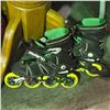 Image 2 : Group - Table stand w/ rollerblades, drum sticks & stuffed animals