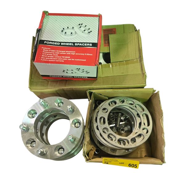 Group of various sized wheel spacers