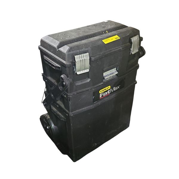 Stanley FatMax plastic rolling toolbox w/ misc. tools