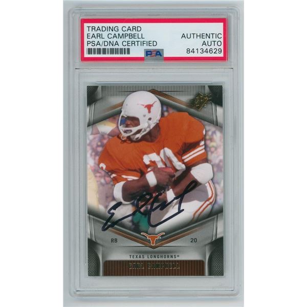 2012 Upper Deck Earl Campbell Signed Card PSA DNA
