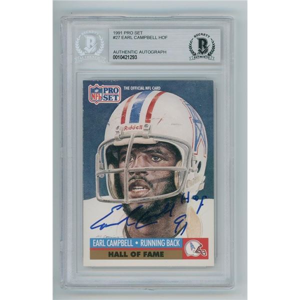 1991 Pro Set #27 Earl Campbell Autograph Beckett