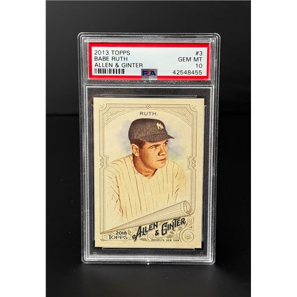 2013 Topps Allen & Ginter Babe Ruth #3 PSA 10