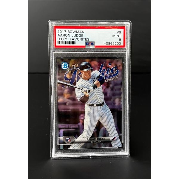 2017 Bowman Aaron Judge ROY Rookie #9 PSA 9
