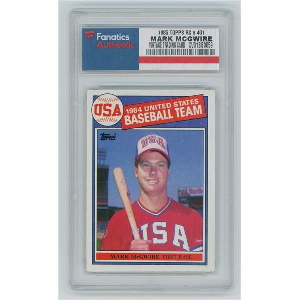 1985 Topps Mark McGwire Rookie Card #401