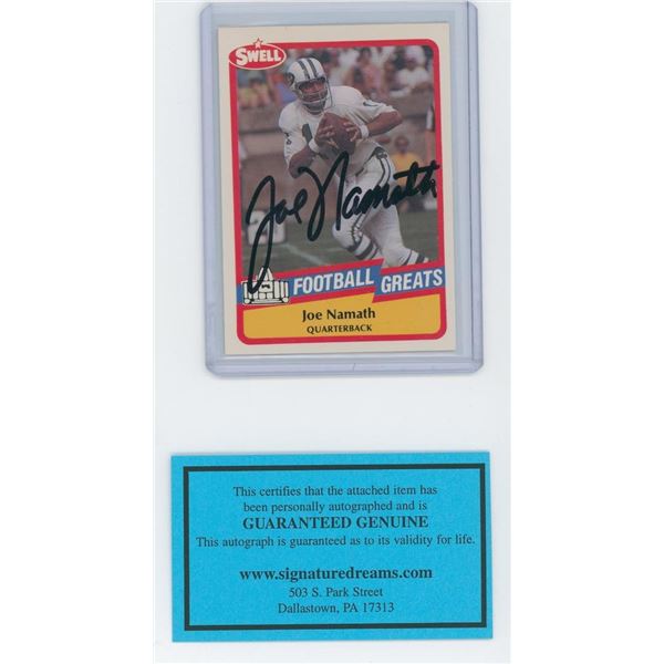 1989 Swell Football Greats Joe Namath #129 Signed