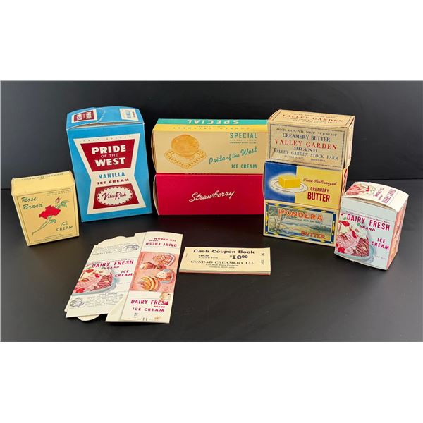 Collection of Montana Ice Cream Dairy Boxes