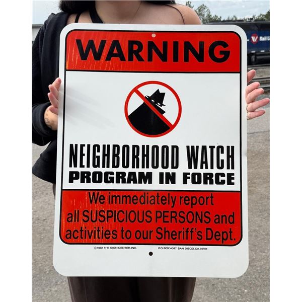 1982 California Neighborhood Watch Sign