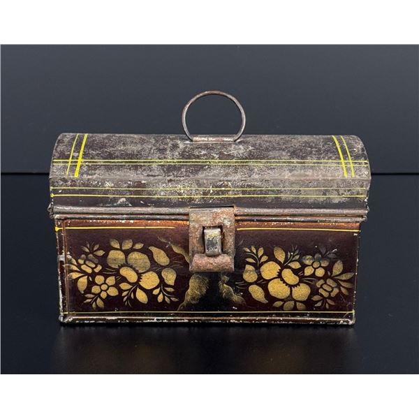19th Century Tole Painted Tin Document Box