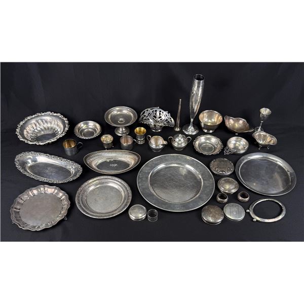 Large Collection of Sterling Silver Tableware