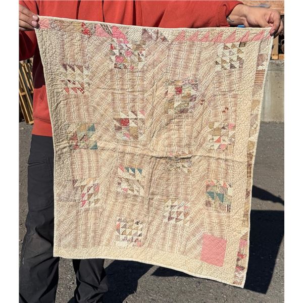 1850s Idaho Made Ocean Waves Crib Quilt