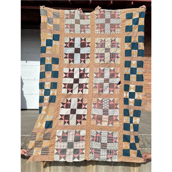 1870s Pennsylvania Bear Claw Quilt Top