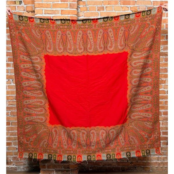 Victorian Jacquard Paisley Rumal Shawl