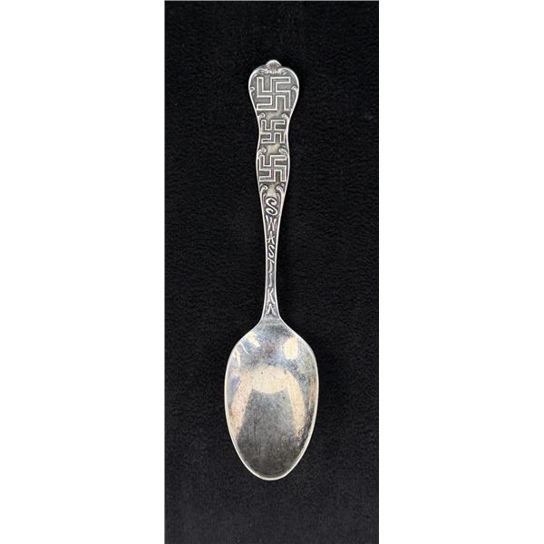 Swastika Whirling Log Sterling Silver Spoon