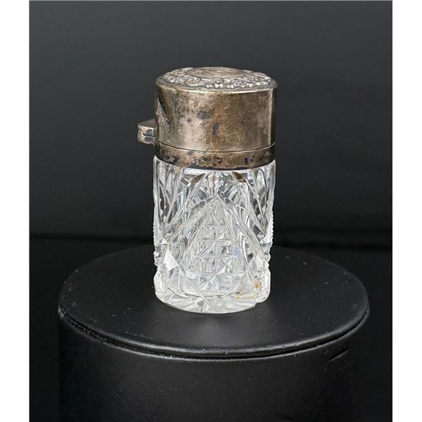 Sterling Silver Cut Glass Perfume Bottle