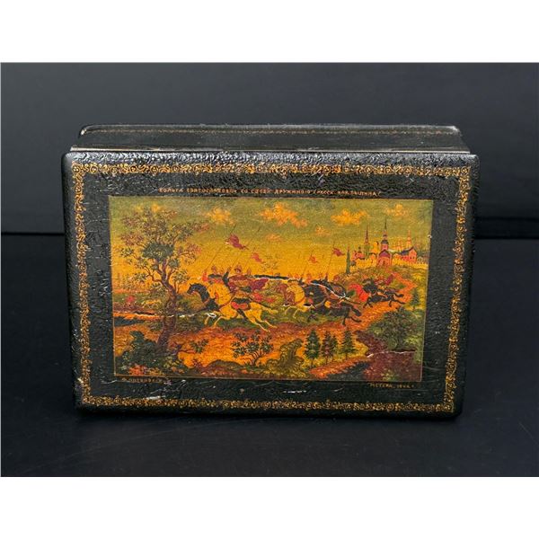 Russian Palekh Igor's Campaign Lacquer Box