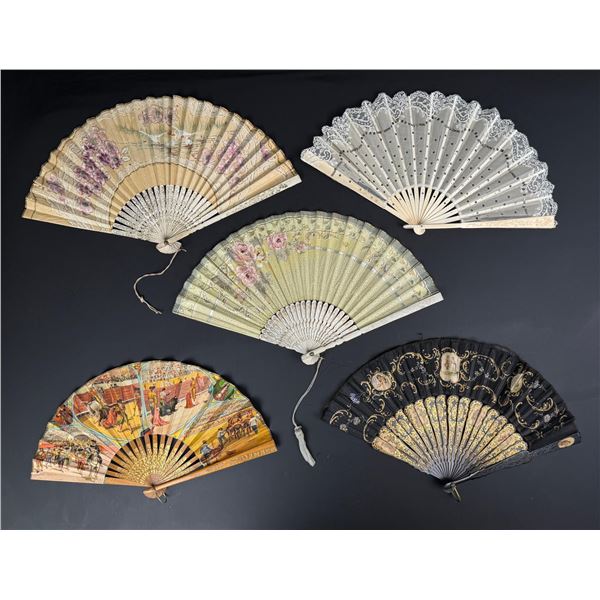Collection of Victorian Painted Fans