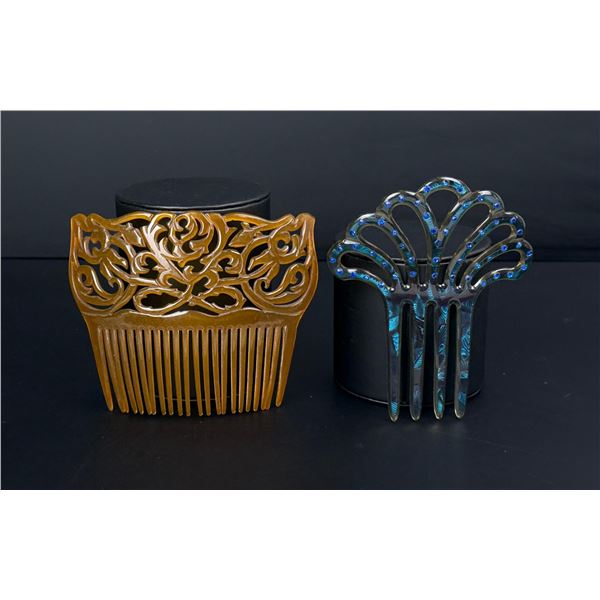 Victorian Celluloid Hair Combs