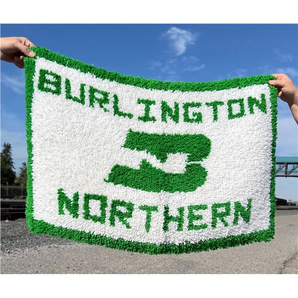 Burlington Northern Railway Rag Hooked Rug