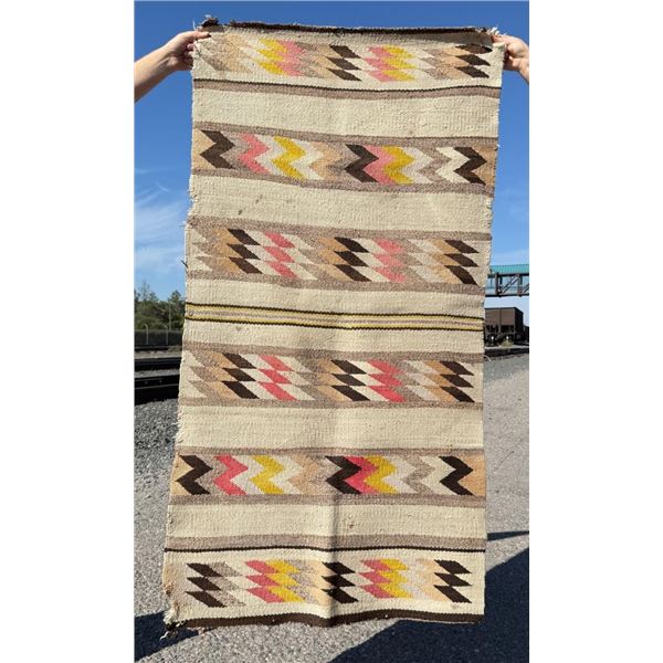 Navajo Indian Double Saddle Blanket Rug