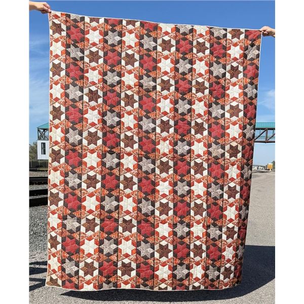 1940s Farm Made Stars in Columns Quilt