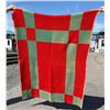 Image 1 : Green & Red Checkerboard Wool Blanket