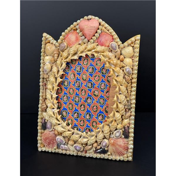 Victorian Sailors Valentine Seashell Picture Frame