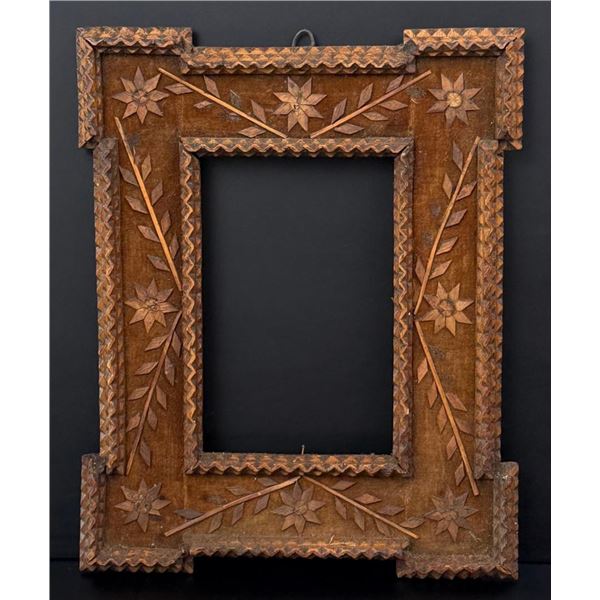Tramp Art Folk Art Picture Frame
