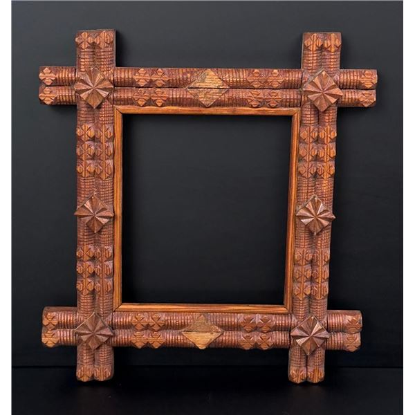 Tramp Art Folk Art Picture Frame