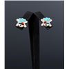 Image 1 : Zuni Sterling Silver Inlaid Sunface Earrings
