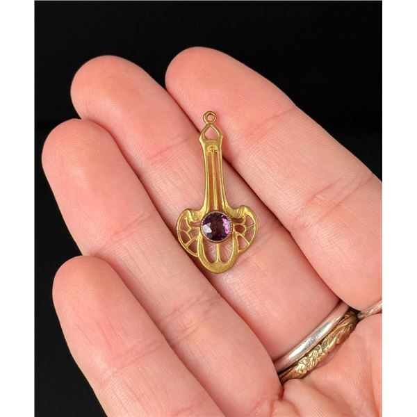 Art Nouveau Amethyst Lavalier Pendant