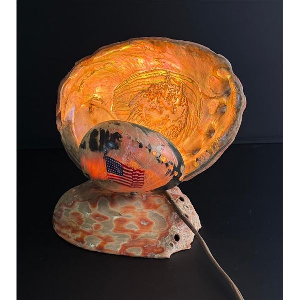 WW2 Patriotic Abalone Seashell TV Lamp