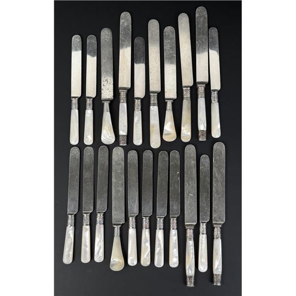 Sterling Collared Mother of Pearl Knives