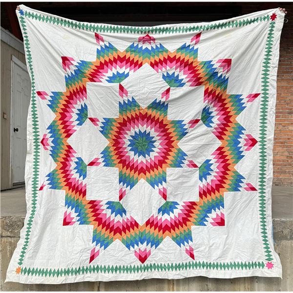 1920s Broken Star Texas Lone Star Quilt Top