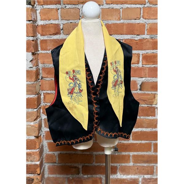 1930s Kids Satin Pendleton Roundup Cowboy Vest