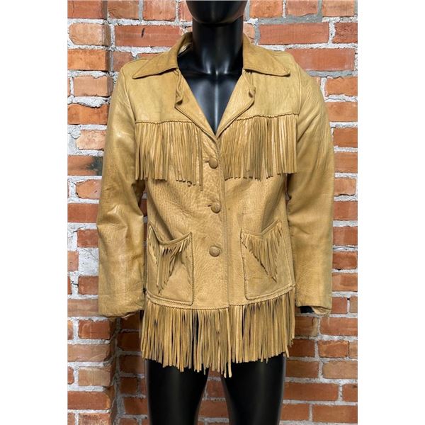 Vintage Pioneer Wear Western Fringe Leather Jacket