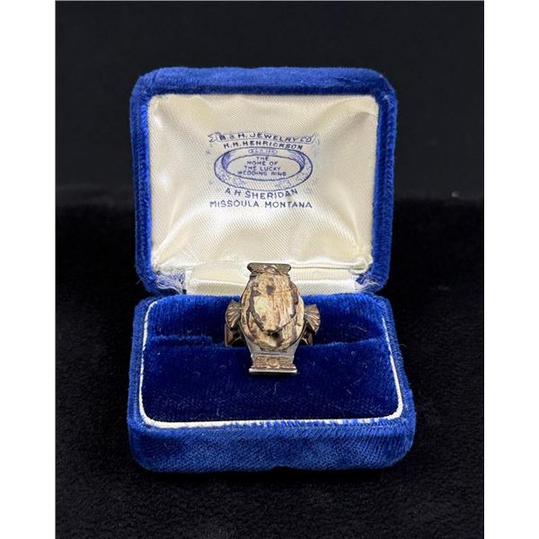 Sterling Silver Egyptian Revival Scarab Ring