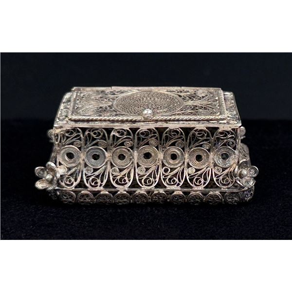 Sterling Silver Filigree Rosary Box