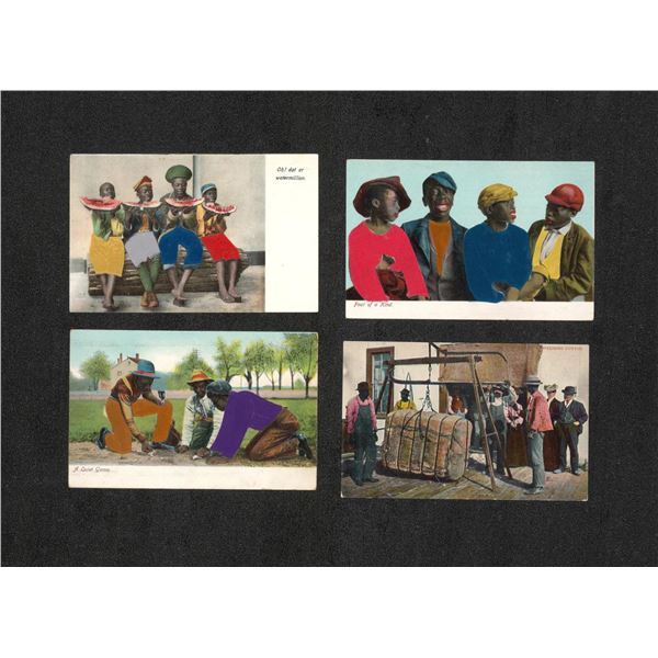 Black Americana Velvet Postcards
