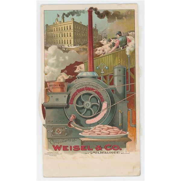 Weisel & Co Sausage Mechanical Trade Card