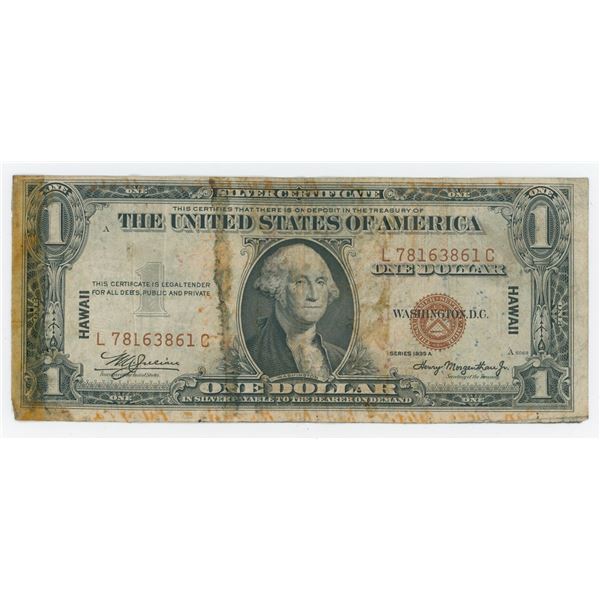 1935A $1 Short Snorter Hawaii Silver Certificate
