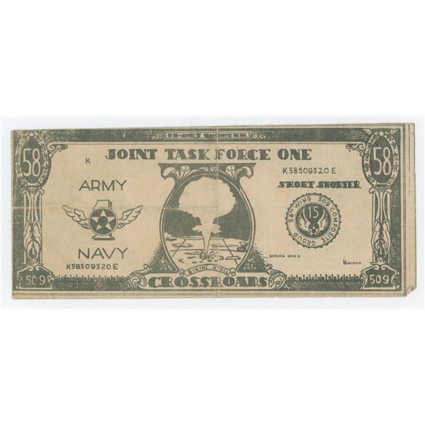 1946 Bikini Atoll Atomic Bomb Test Short Snorter