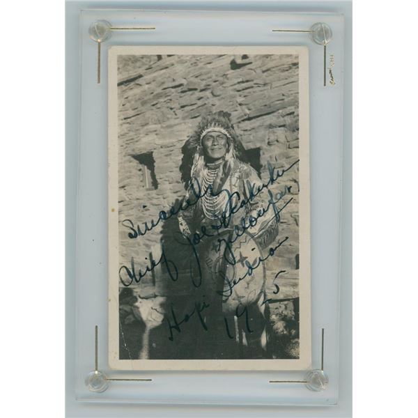 Signed 1925 Chief Joseph Secakuku Postcard
