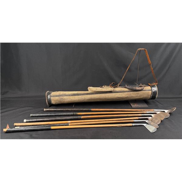 Hickory Shaft Golf Clubs with TufHorse Bag