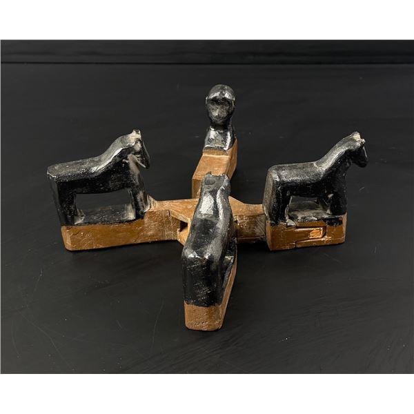 Folk Art Carved and Painted Wood Whimsy