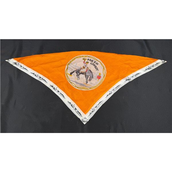 Pendleton Round Up Fan Em Cowboy Silk Rodeo Scarf