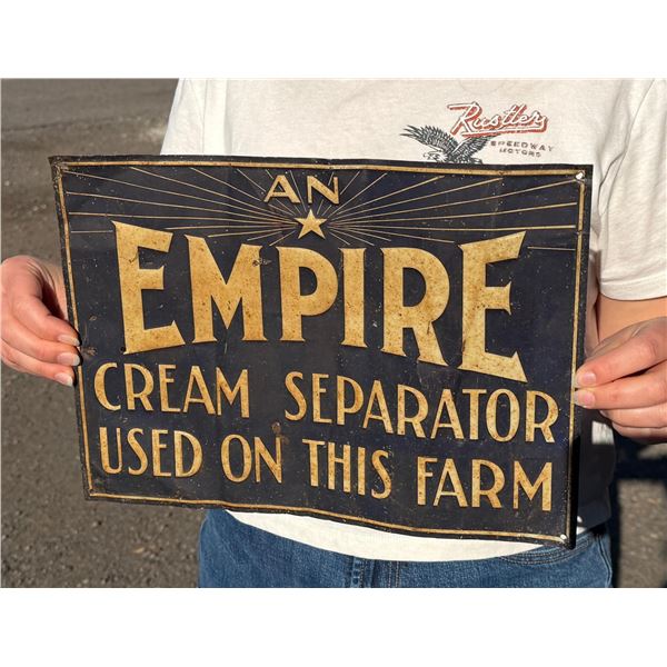 Empire Cream Separator Embossed Tin Sign