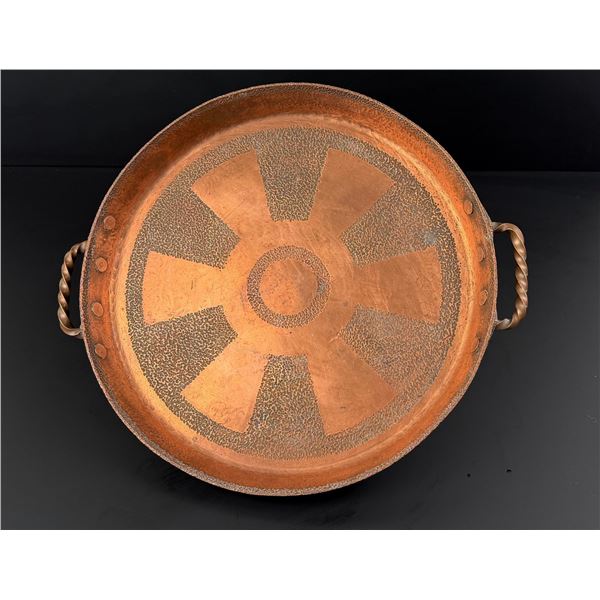 Arts & Crafts Hammered Copper Serving Tray